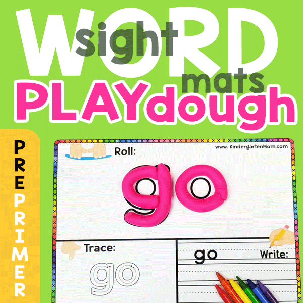 Sight Word Play Dough Mats - Kindergarten Mom